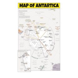 Map of Antarctica  - Laminated Wall Map Poster Print Perfect for Classrooms and Homes - Vivid Imagery with Bright Colors