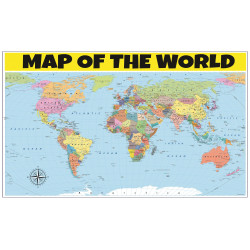 World Map  - Laminated Wall Map Poster Print Perfect for Classrooms and Homes - Vivid Imagery with Bright Colors