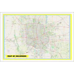 Map of Columbus with Neighborhoods, Streets, Roads, Highways and Parks - Laminated Wall Map Poster Print - Vivid Imagery with Bright Colors Map of Columbus with Neighborhoods, Streets, Roads, Highways and Parks - Laminated Wall Map Poster Print - Vivid Imagery with Bright Colors