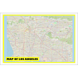 Map of Los Angeles with Neighborhoods, Streets, Roads, Highways and Parks - Laminated Wall Map Poster Print - Vivid Imagery with Bright Colors Map of Los Angeles with Neighborhoods, Streets, Roads, Highways and Parks - Laminated Wall Map Poster Print - Vivid Imagery with Bright Colors