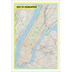 Map of Manhattan with Neighborhoods, Streets, Roads, Highways and Parks - Laminated Wall Map Poster Print - Vivid Imagery with Bright Colors Map of Manhattan with Neighborhoods, Streets, Roads, Highways and Parks - Laminated Wall Map Poster Print - Vivid Imagery with Bright Colors