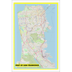 Map of San Francisco with Neighborhoods, Streets, Roads, Highways and Parks - Laminated Wall Map Poster Print Map of San Francisco with Neighborhoods, Streets, Roads, Highways and Parks - Laminated Wall Map Poster Print