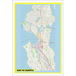 Map of Seattle with Neighborhoods, Streets, Roads, Highways and Parks - Laminated Wall Map Poster Print - Vivid Imagery with Bright Colors Map of Seattle with Neighborhoods, Streets, Roads, Highways and Parks - Laminated Wall Map Poster Print - Vivid Imagery with Bright Colors