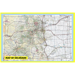Map of Colorado Large Detailed Roads and Highways, Map of Colorado State with All Cities, Parks and Landmarks - Laminated Wall Map Poster Map of Colorado Large Detailed Roads and Highways, Map of Colorado State with All Cities, Parks and Landmarks - Laminated Wall Map Poster