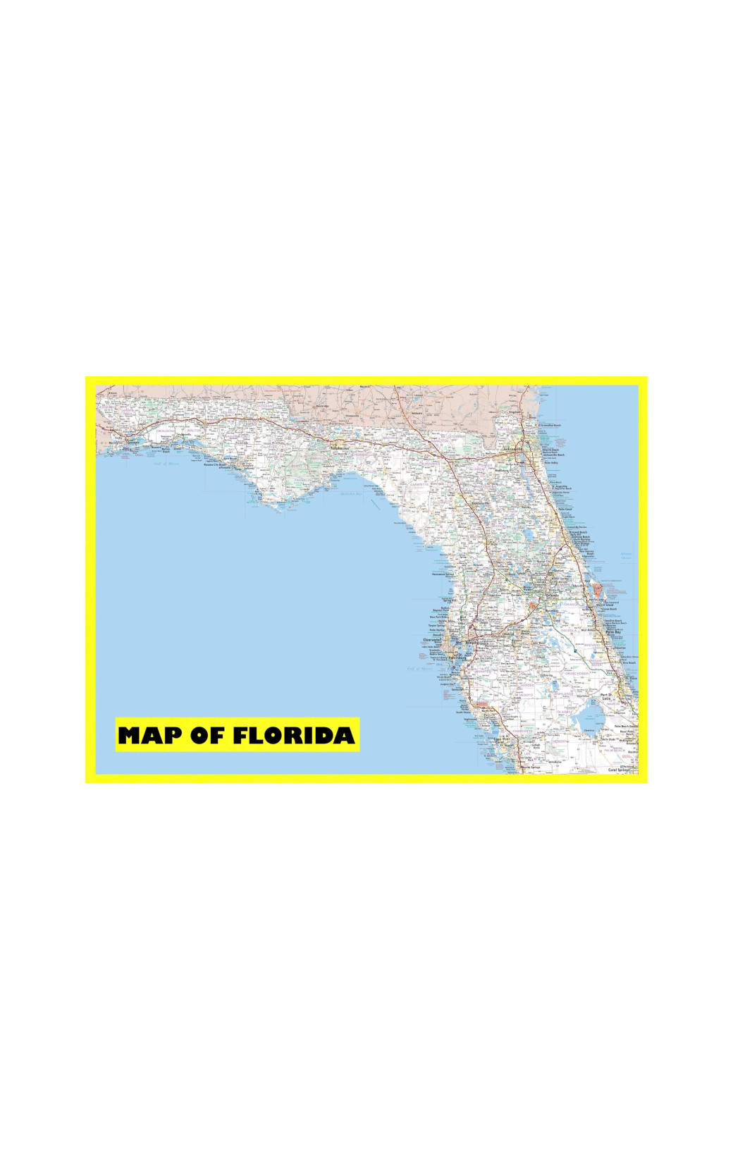 Map of Florida Large Detailed Roads - 2232 1040x1646w 