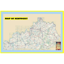 Map of Kentucky Large Detailed Roads and Highways, Map of Kentucky State with All Cities, Parks and Landmarks - Laminated Wall Map Poster Map of Kentucky Large Detailed Roads and Highways, Map of Kentucky State with All Cities, Parks and Landmarks - Laminated Wall Map Poster
