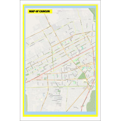 Map of Cancun with Neighborhoods, Streets, Roads, Highways and Parks - Laminated Wall Map Poster Print - Vivid Imagery with Bright Colors Map of Cancun with Neighborhoods, Streets, Roads, Highways and Parks - Laminated Wall Map Poster Print - Vivid Imagery with Bright Colors