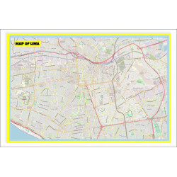Map of Lima with Neighborhoods, Streets, Roads, Highways and Parks - Laminated Wall Map Poster Print - Vivid Imagery with Bright Colors Map of Lima with Neighborhoods, Streets, Roads, Highways and Parks - Laminated Wall Map Poster Print - Vivid Imagery with Bright Colors