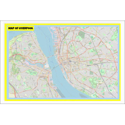 Map of Liverpool with Neighborhoods, Streets, Roads, Highways and Parks - Laminated Wall Map Poster Print - Vivid Imagery with Bright Colors Map of Liverpool with Neighborhoods, Streets, Roads, Highways and Parks - Laminated Wall Map Poster Print - Vivid Imagery with Bright Colors