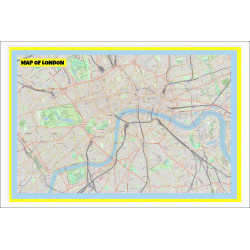 Map of London with Neighborhoods, Streets, Roads, Highways and Parks - Laminated Wall Map Poster Print - Vivid Imagery with Bright Colors Map of London with Neighborhoods, Streets, Roads, Highways and Parks - Laminated Wall Map Poster Print - Vivid Imagery with Bright Colors