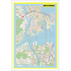 Map of Macau with Neighborhoods, Streets, Roads, Highways and Parks - Laminated Wall Map Poster Print - Vivid Imagery with Bright Colors Map of Macau with Neighborhoods, Streets, Roads, Highways and Parks - Laminated Wall Map Poster Print - Vivid Imagery with Bright Colors