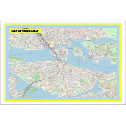 Map of Stockholm with Neighborhoods, Streets, Roads, Highways and Parks - Laminated Wall Map Poster Print - Vivid Imagery with Bright Colors Map of Stockholm with Neighborhoods, Streets, Roads, Highways and Parks - Laminated Wall Map Poster Print - Vivid Imagery with Bright Colors