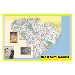 Map of South Carolina Large Detailed Roads and Highways, Map of South Carolina State with All Cities, Parks and Landmarks - Laminated Wall Map Map of South Carolina Large Detailed Roads and Highways, Map of South Carolina State with All Cities, Parks and Landmarks - Laminated Wall Map