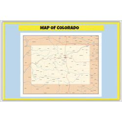 Map of Colorado  - Laminated Map Wall Poster Print Perfect for Classrooms and Homes - Vivid Imagery with Bright Colors Map of Colorado  - Laminated Map Wall Poster Print Perfect for Classrooms and Homes - Vivid Imagery with Bright Colors