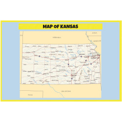 Map of Kansas  - Laminated Wall Map Poster Print Perfect for Classrooms and Homes - Vivid Imagery with Bright Colors Map of Kansas  - Laminated Wall Map Poster Print Perfect for Classrooms and Homes - Vivid Imagery with Bright Colors