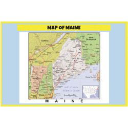 Map of Maine Style C - Laminated Wall Map Poster Print Perfect for Classrooms and Homes - Vivid Imagery with Bright Colors Map of Maine Style C - Laminated Wall Map Poster Print Perfect for Classrooms and Homes - Vivid Imagery with Bright Colors