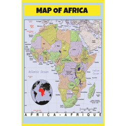 Map of Africa Style B - Laminated Wall Map Poster Print Perfect for Classrooms and Homes - Vivid Imagery with Bright Colors
