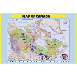Map of Canada - Laminated Wall Map Poster Print Perfect for Classrooms and Homes - Vivid Imagery with Bright Colors