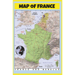 Map of France - Laminated Wall Map Poster Print Perfect for Classrooms and Homes - Vivid Imagery with Bright Colors