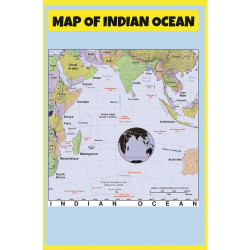 Map of Indian Ocean  - Laminated Wall Map Poster Print Perfect for Classrooms and Homes - Vivid Imagery with Bright Colors