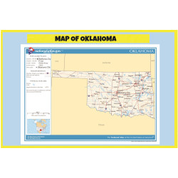 Poster of Oklahoma  - Laminated Wall Poster Print Perfect for Classrooms and Homes - Vivid Imagery with Bright Colors