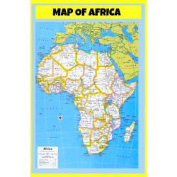 Map of Africa Style 2 - Laminated Wall Map Poster Print Perfect for Classrooms and Homes - Vivid Imagery with Bright Colors