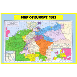 Map of Europe 1812  - Laminated Wall Map Poster Print Perfect for Classrooms and Homes - Vivid Imagery with Bright Colors