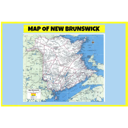 Map of New Brunswick  - Laminated Wall Map Poster Print Perfect for Classrooms and Homes - Vivid Imagery with Bright Colors
