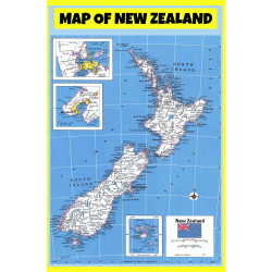 Map of New Zealand  - Laminated Wall Map Poster Print Perfect for Classrooms and Homes - Vivid Imagery with Bright Colors