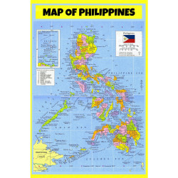 Map of Philippines  - Laminated Wall Map Poster Print Perfect for Classrooms and Homes - Vivid Imagery with Bright Colors