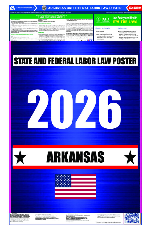 2026 Arkansas State and Federal All-In-One Labor Law Poster 2026 Arkansas State and Federal All-In-One Labor Law Poster