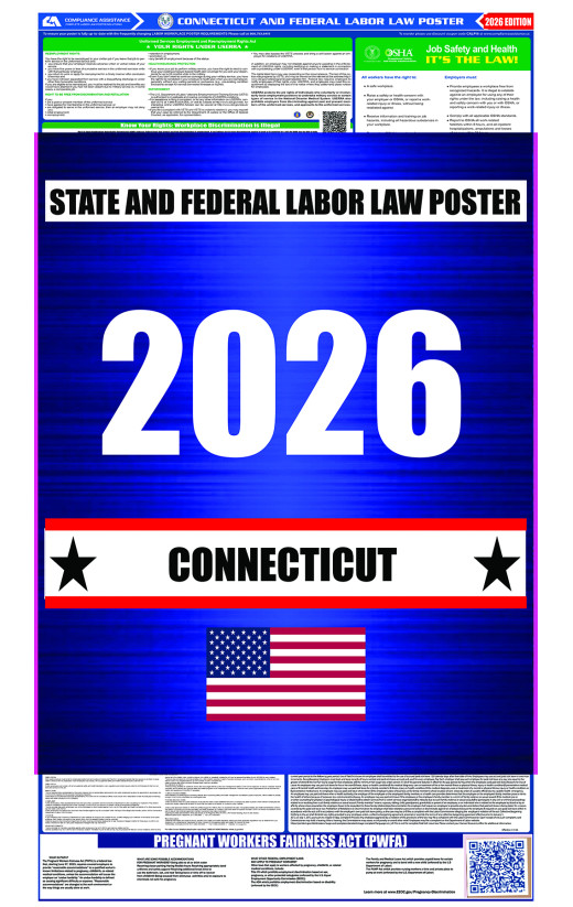 2026 Connecticut State and Federal All-In-One Labor Law Poster 2026 Connecticut State and Federal All-In-One Labor Law Poster