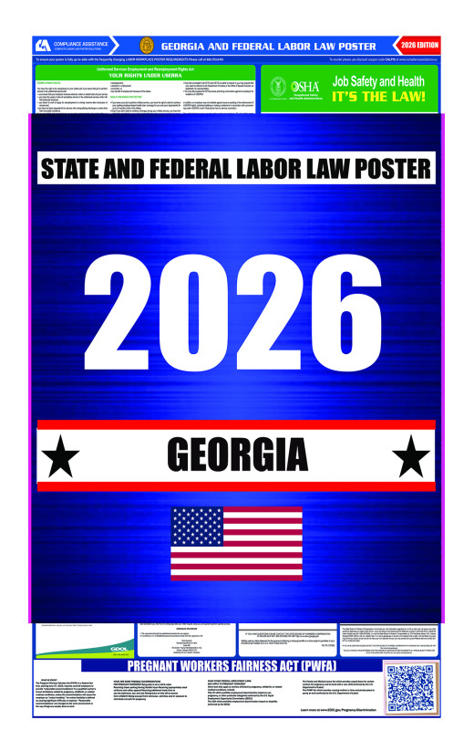 2026 Georgia State and Federal All-In-One Labor Law Poster 2026 Georgia State and Federal All-In-One Labor Law Poster