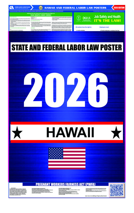 2026 Hawaii State and Federal All-In-One Labor Law Poster 2026 Hawaii State and Federal All-In-One Labor Law Poster