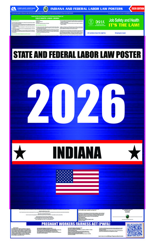 2026 Indiana State and Federal All-In-One Labor Law Poster 