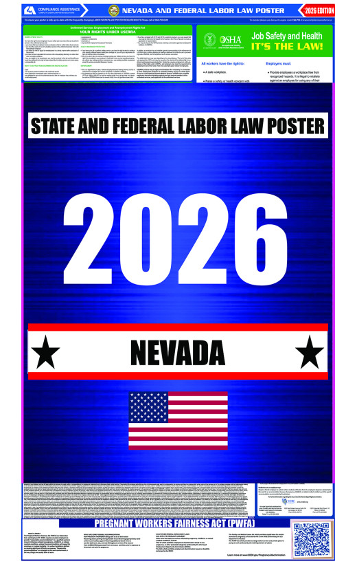 2026 Nevada State and Federal All-In-One Labor Law Poster 2026 Nevada State and Federal All-In-One Labor Law Poster
