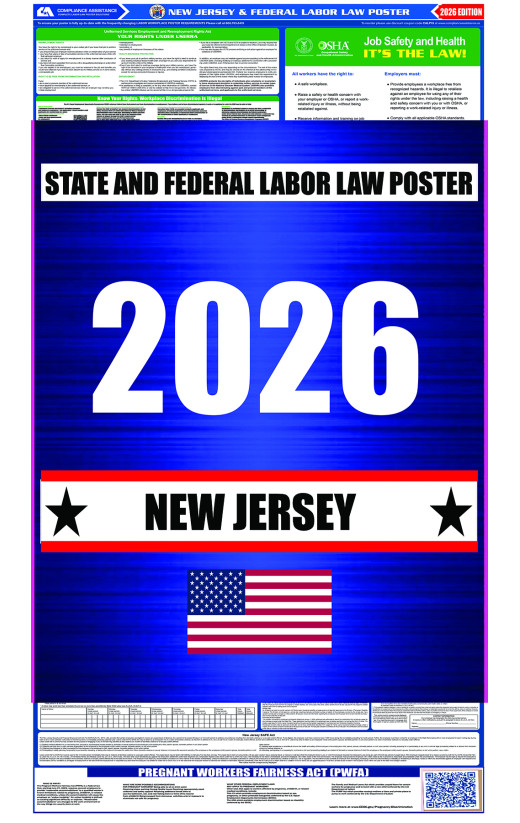 2026 New Jersey State and Federal All-In-One Labor Law Poster 2026 New Jersey State and Federal All-In-One Labor Law Poster