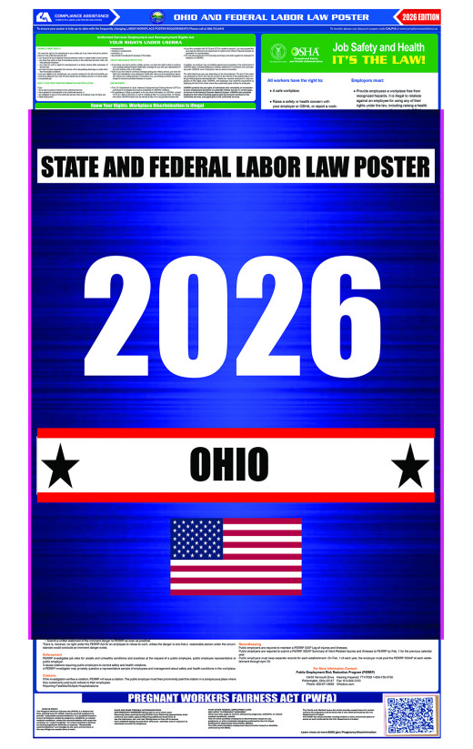 2026 Ohio State and Federal All-In-One Labor Law Poster 2026 Ohio State and Federal All-In-One Labor Law Poster