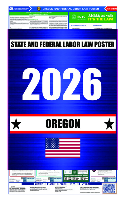 2026 Oregon State and Federal All-In-One Labor Law Poster 2026 Oregon State and Federal All-In-One Labor Law Poster