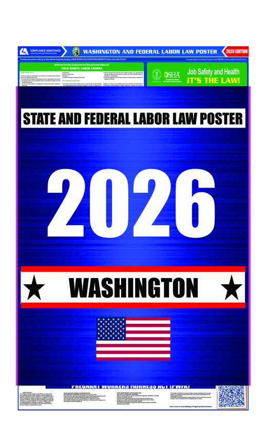 2026 Washington State and Federal All-In-One Labor Law Poster 2026 Washington State and Federal All-In-One Labor Law Poster