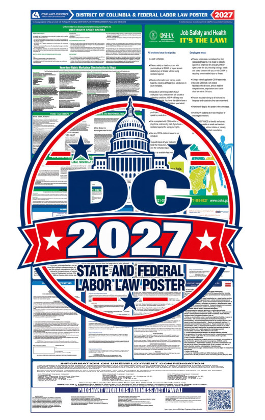 2027 District of Columbia Labor Law Poster | State, Federal & OSHA