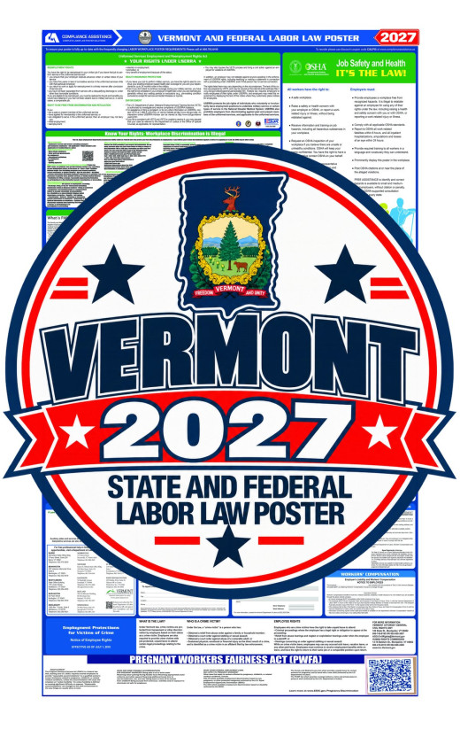 2027 Vermont Labor Law Poster | State, Federal & OSHA