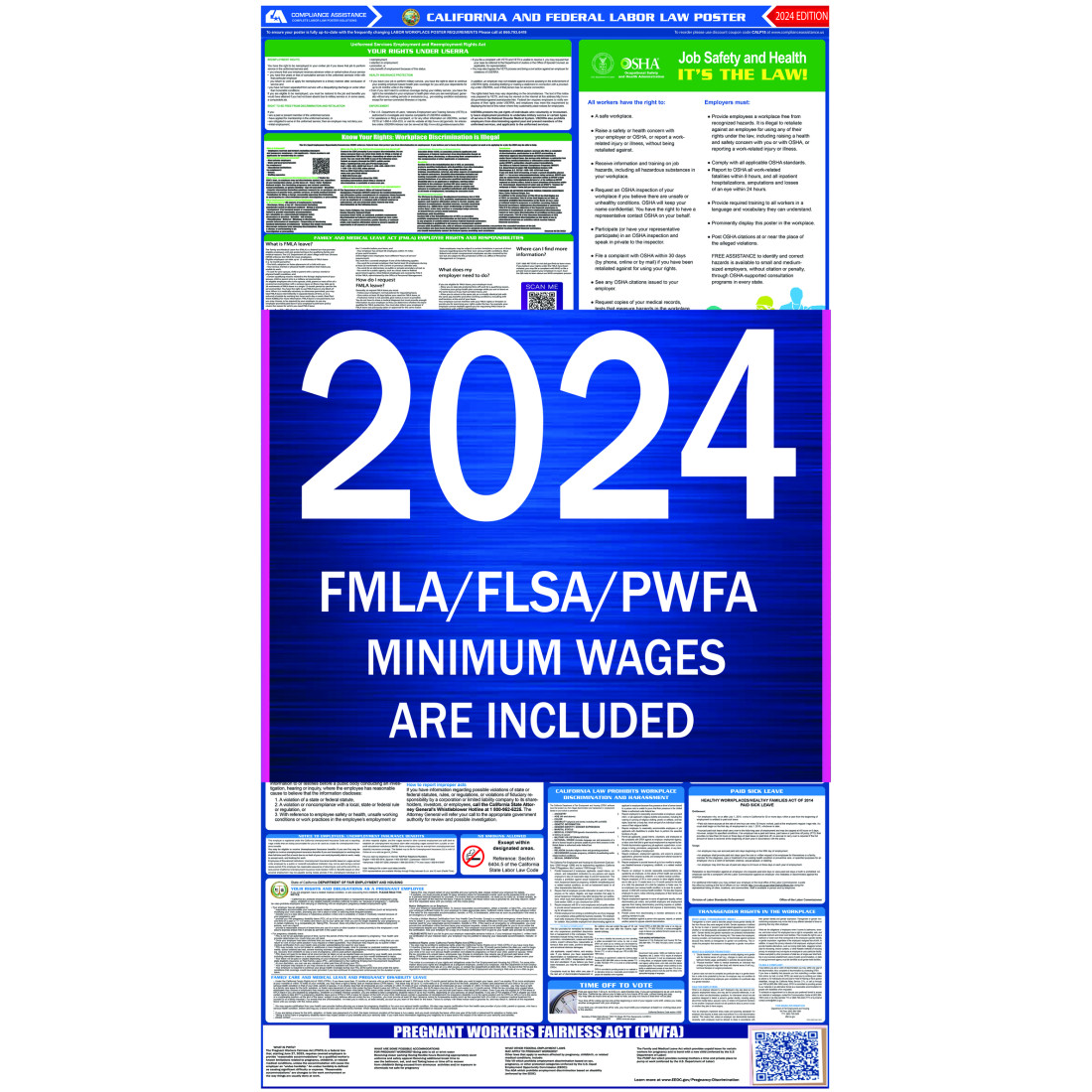 2023 California Labor Law Posters AllInOne State & Federal Fast Shipping