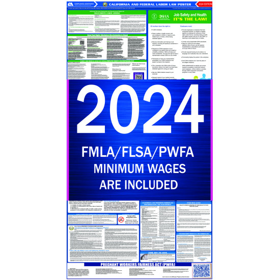 2024 California Labor Law Posters AllInOne State & Federal Fast Shipping