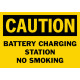 Caution Battery Charging Station No Smoking Safety Sign