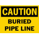 Caution Buried Pipe Line Safety Sign
