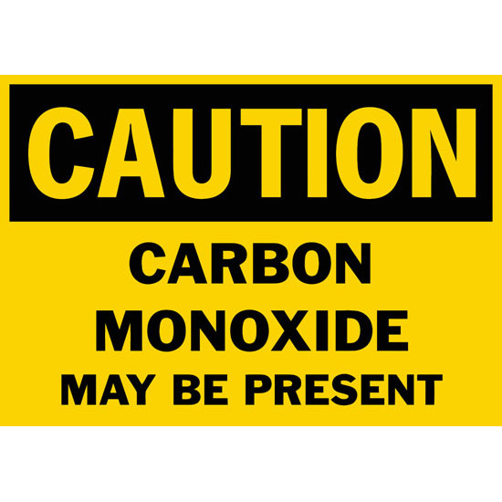 Caution Carbon Monoxide May Be Present Safety Sign