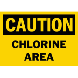 Caution Chlorine Area Safety Sign