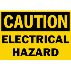 Caution Electrical Hazard Safety Sign Caution Electrical Hazard Safety Sign
