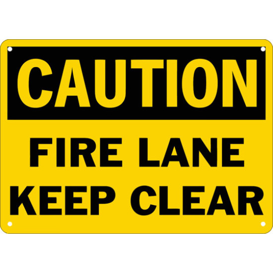 Caution Fire Lane Keep Clear Safety Sign